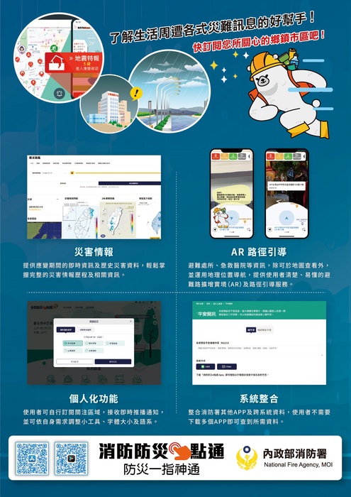 「全民防災e點通網站」 「消防防災e點通APP」宣導圖片